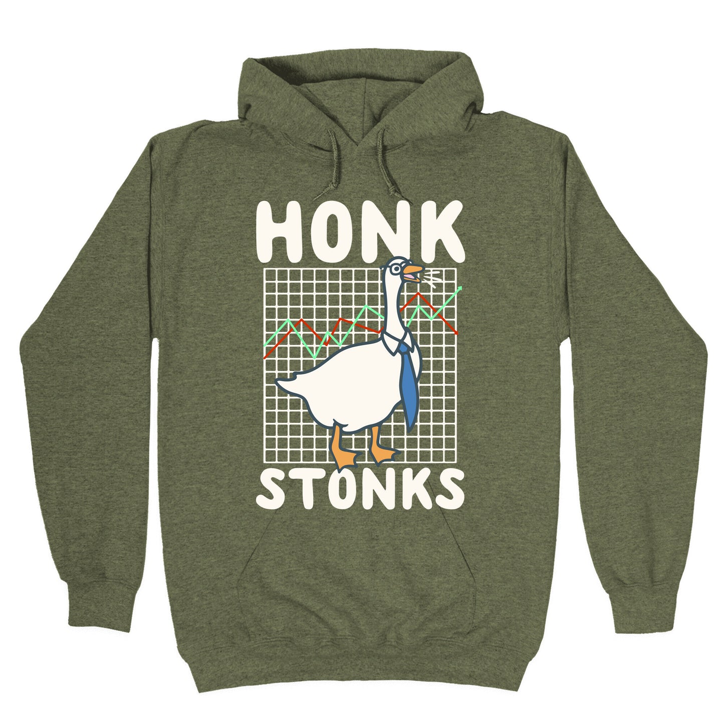 Honk Stonks White Print Hoodie