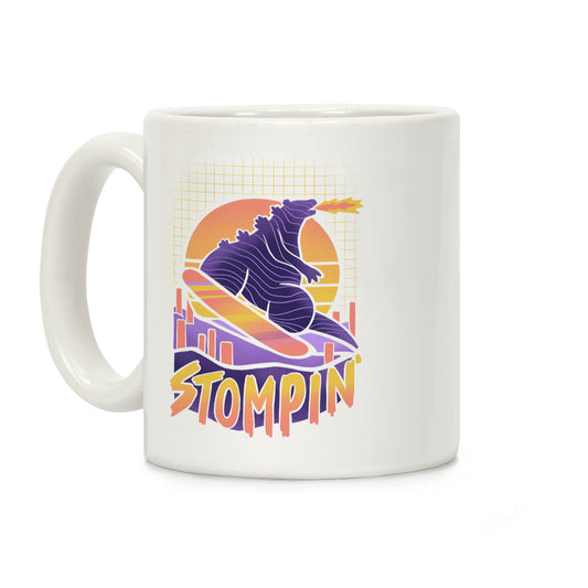 Stompin' Snowboarding Godzilla Coffee Mug