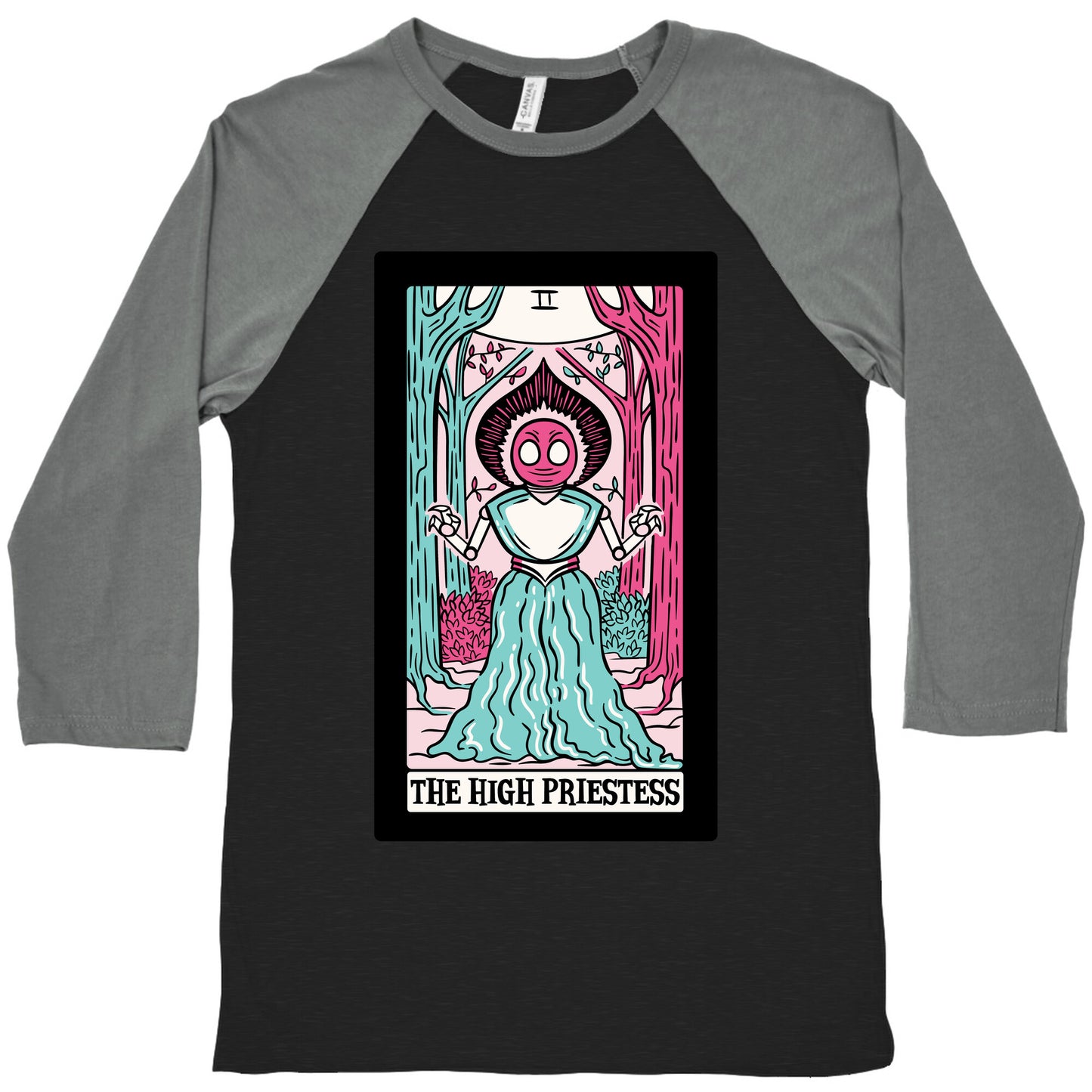 The High Priestess Flatwoods Monster Tarot Card Parody Baseball Tee