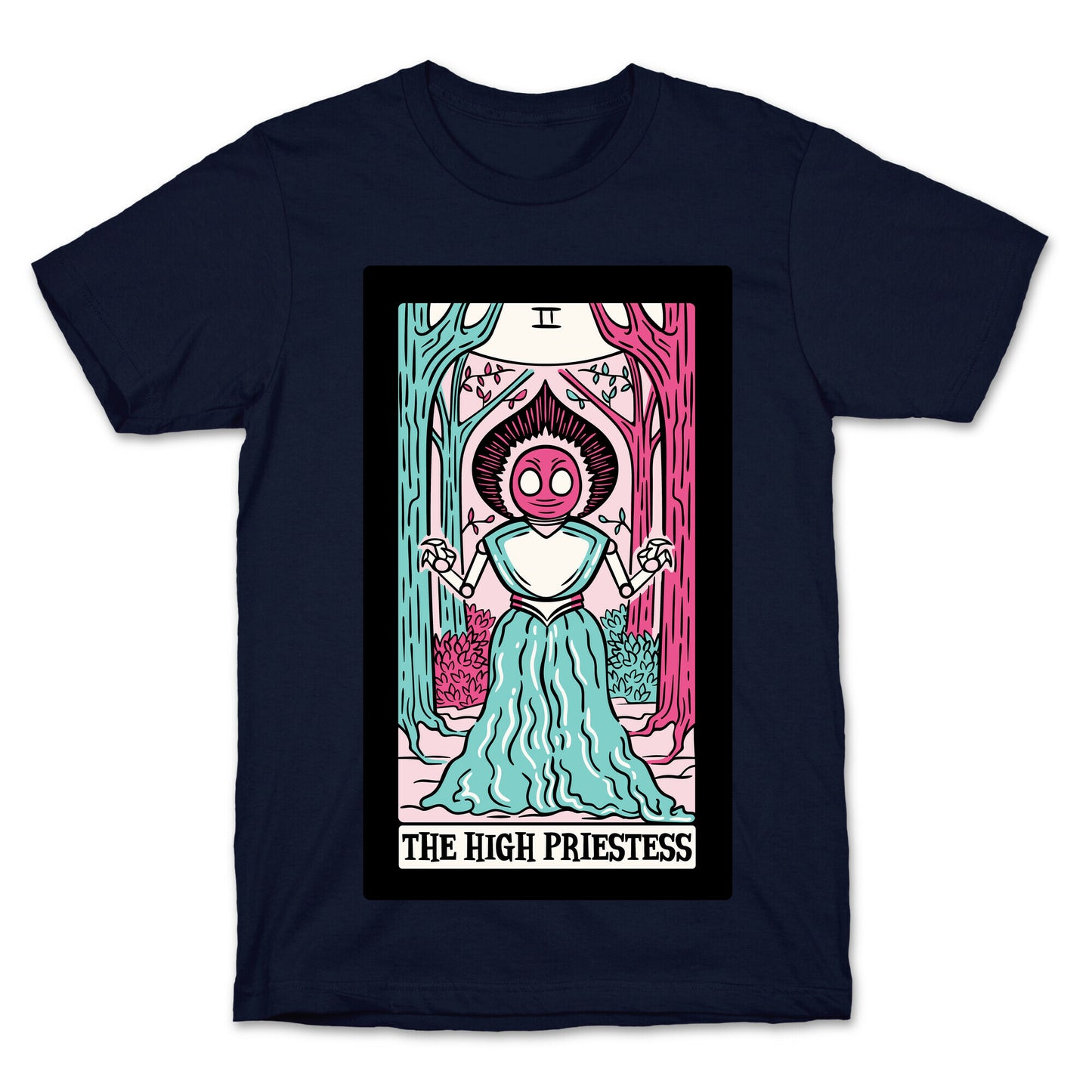 The High Priestess Flatwoods Monster Tarot Card Parody White Print T-Shirt