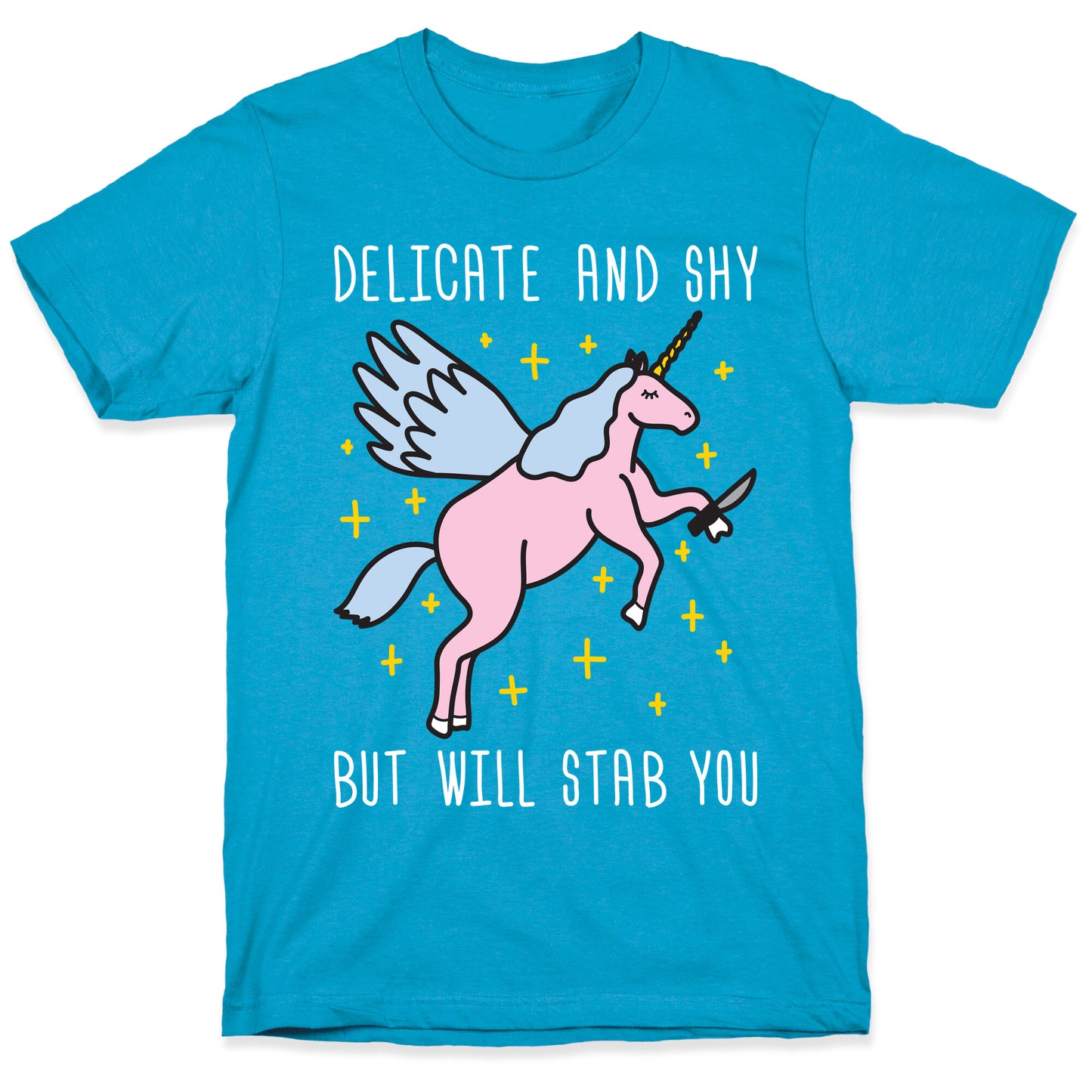 Delicate And Shy But Will Stab You Unicorn Unisex Triblend Tee
