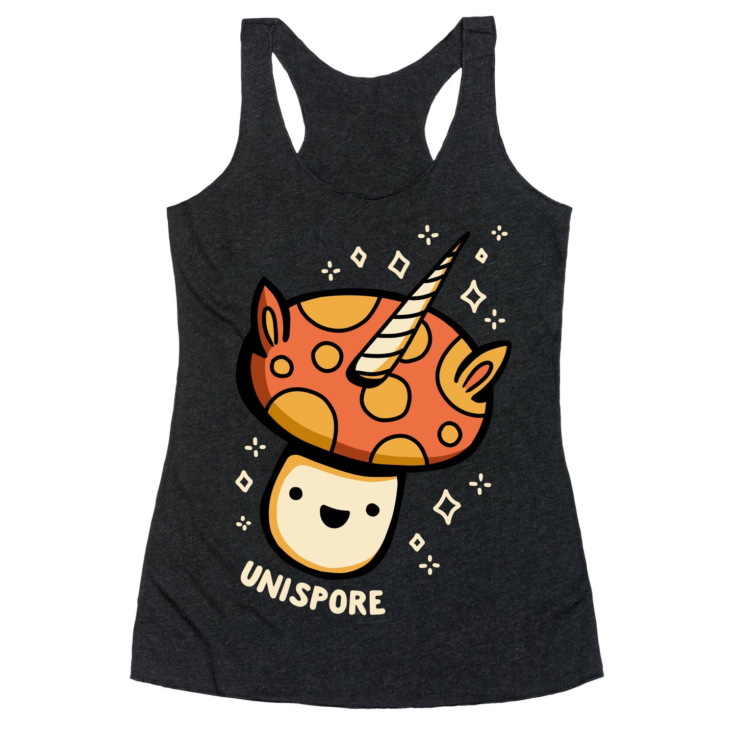 Unispore Unicorn Mushroom Racerback Tank
