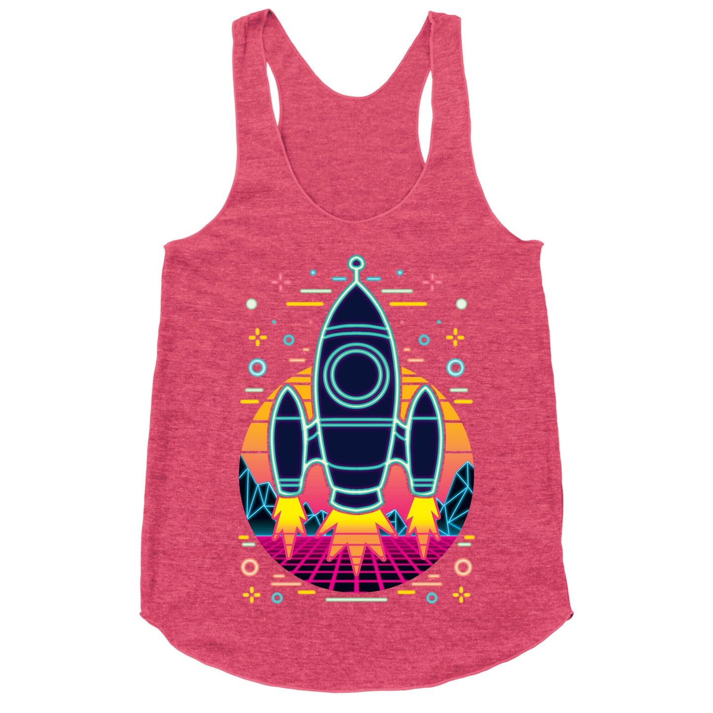 Synthwave Space Exploration Racerback Tank