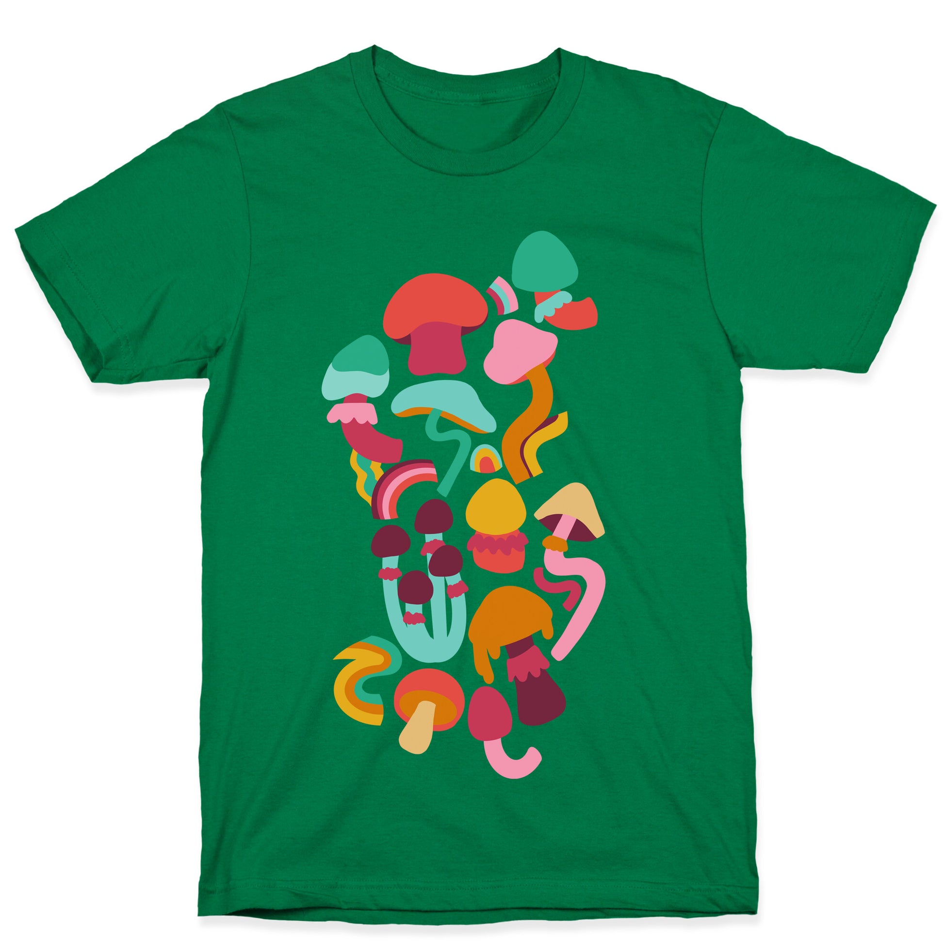 Retro Groovy Mushroom Pattern T-Shirt