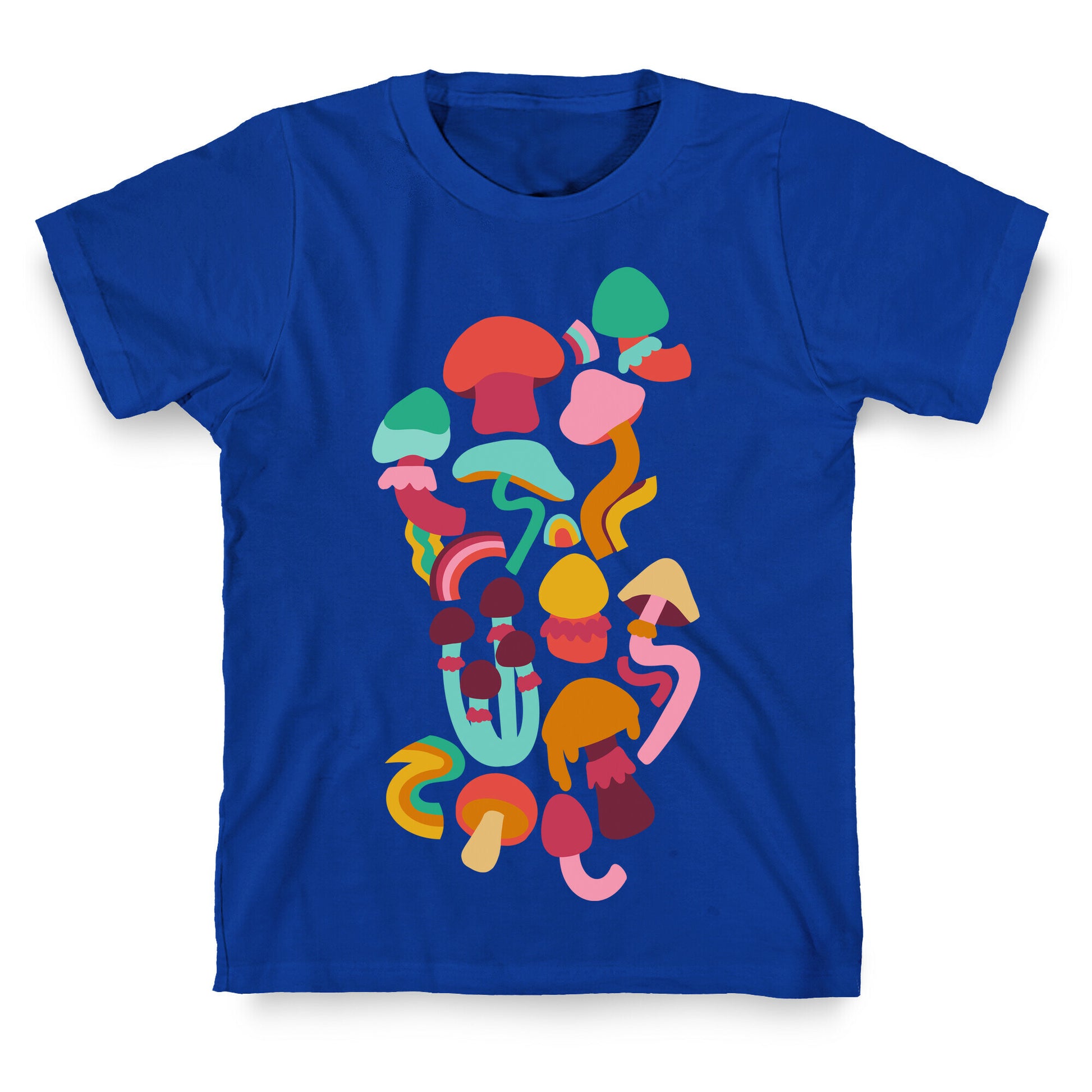 Retro Groovy Mushroom Pattern T-Shirt