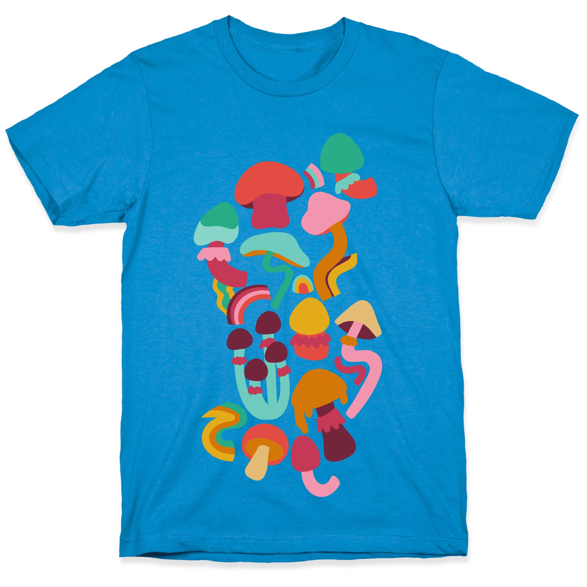 Retro Groovy Mushroom Pattern T-Shirt