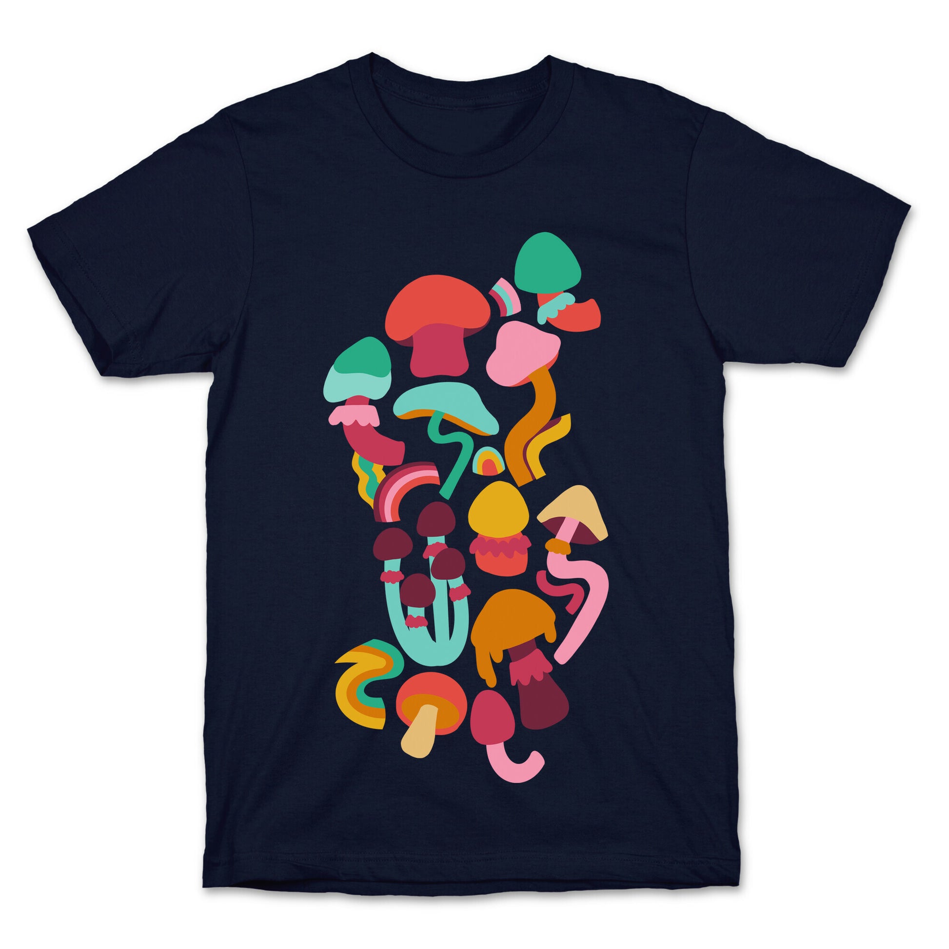 Retro Groovy Mushroom Pattern T-Shirt