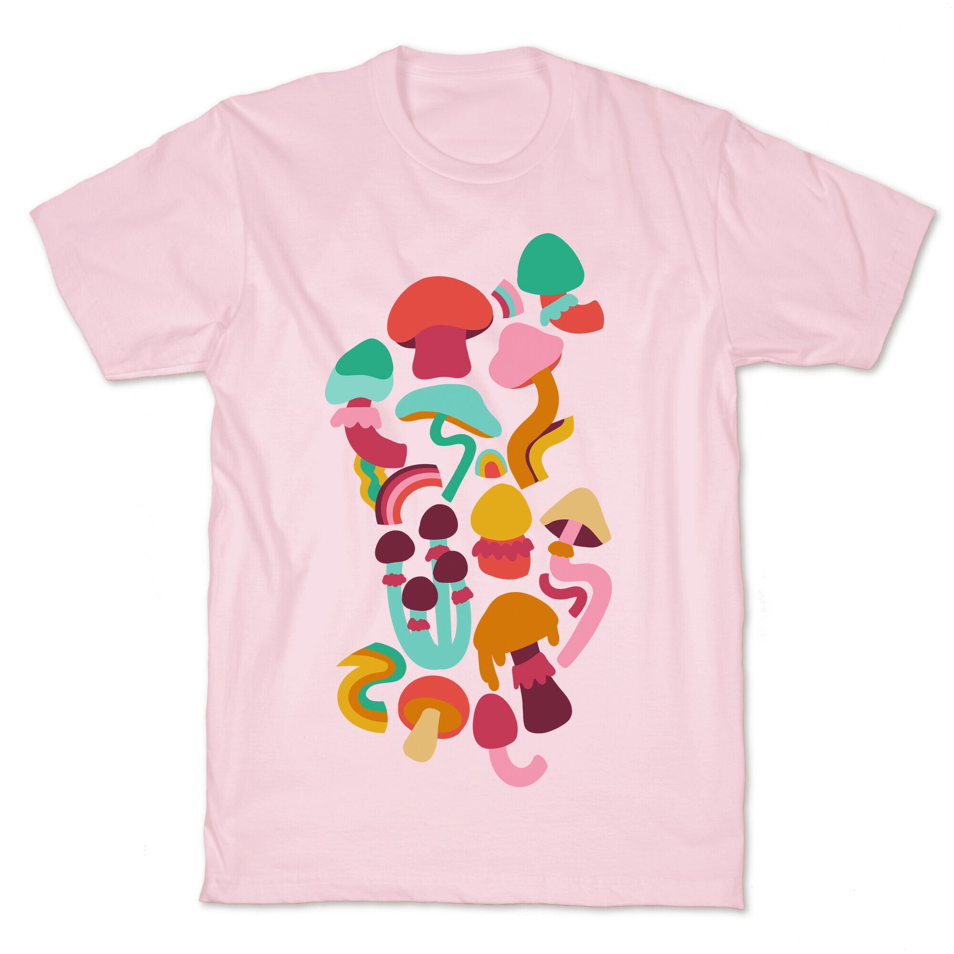 Retro Groovy Mushroom Pattern T-Shirt