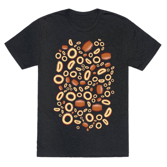 Spaghettios With Franks Pattern Unisex Triblend Tee