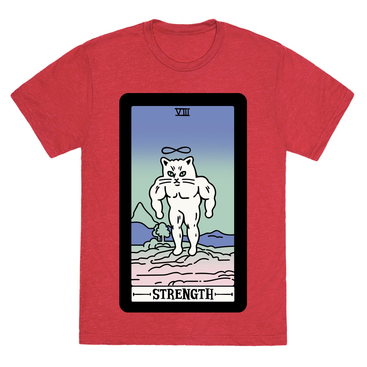 Strength Cat Meme Tarot Card Unisex Triblend Tee
