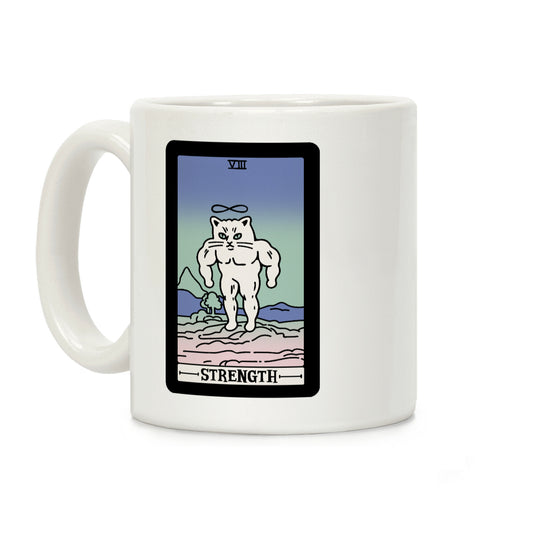 Strength Cat Meme Tarot Card Coffee Mug