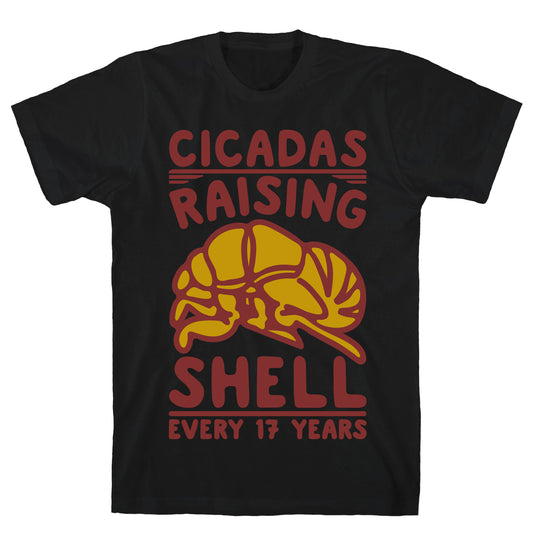 Cicadas Raising Shell White Print T-Shirt