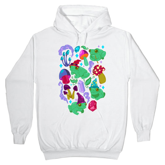 Magical Mushroom Frogs Pattern Hoodie