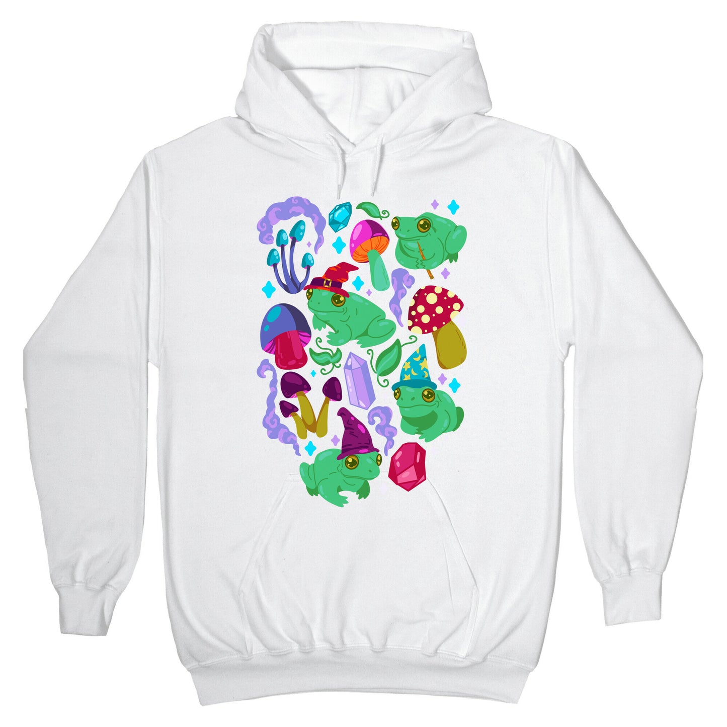 Magical Mushroom Frogs Pattern Hoodie