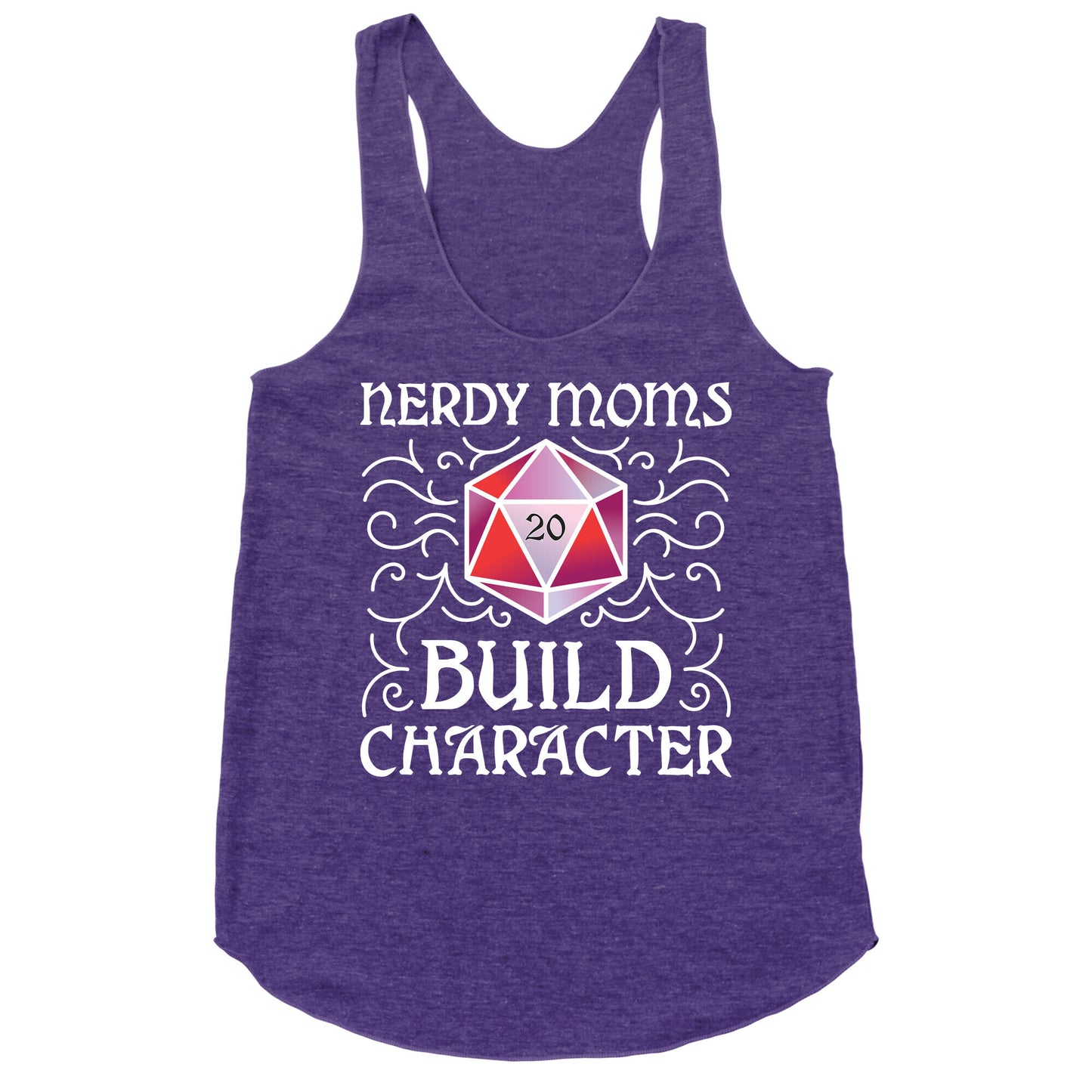 Nerdy Moms Build Character Racerback Tank