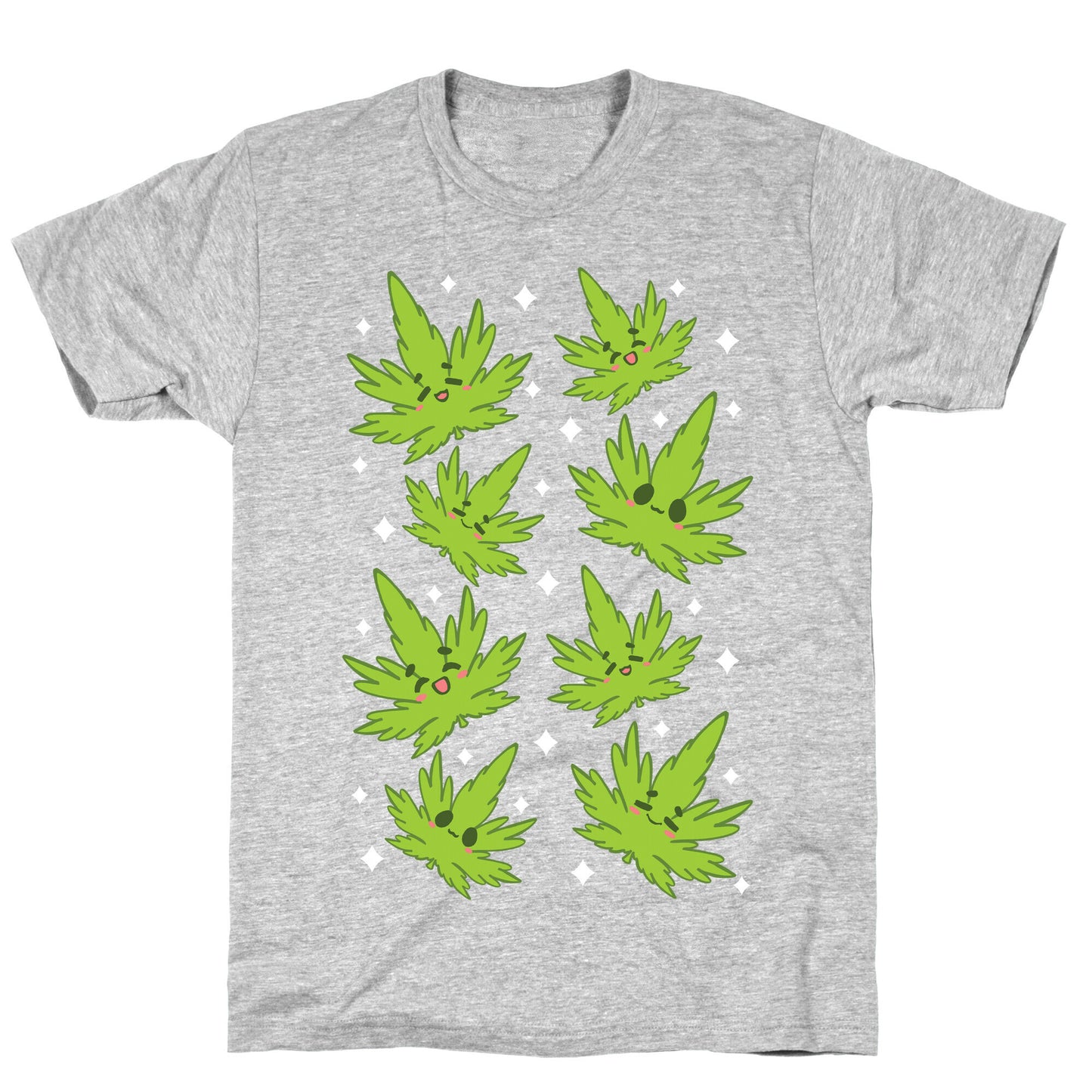 Kawaii Weed Leaves T-Shirt