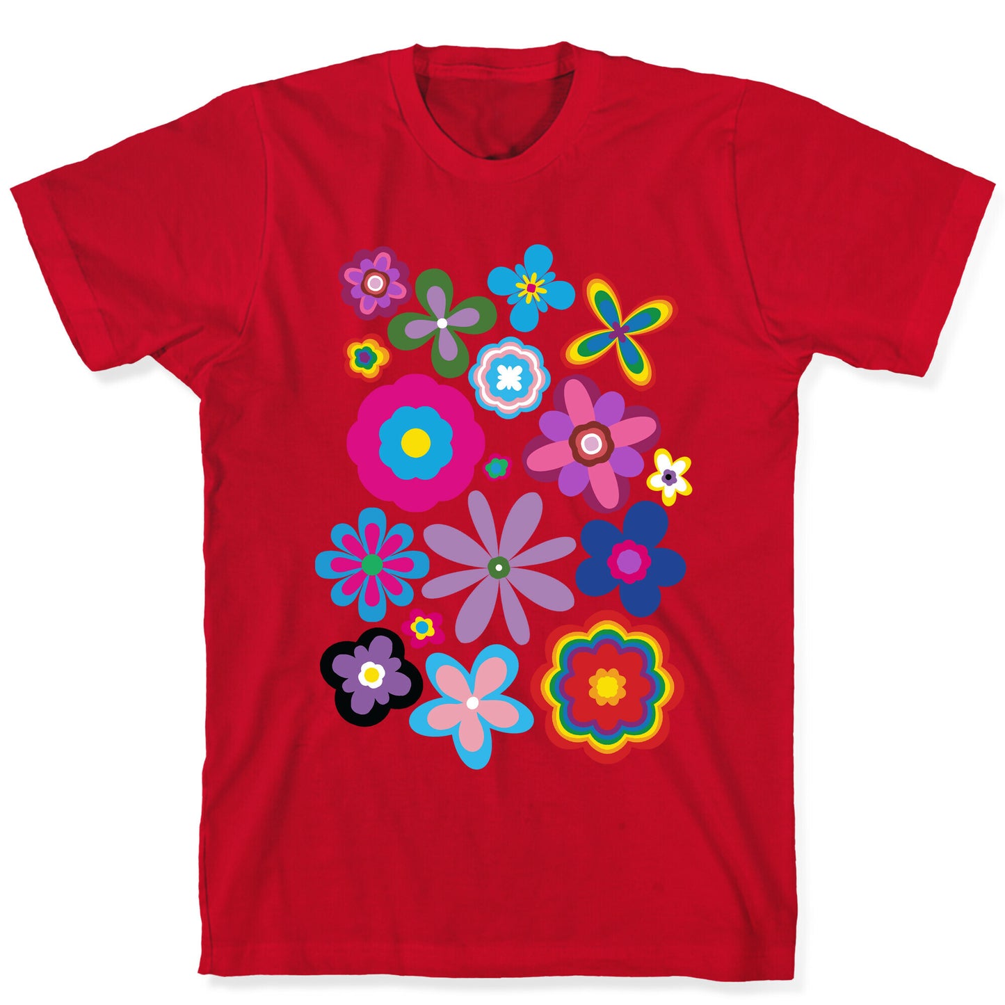 Hippie Pride Flower Pattern T-Shirt