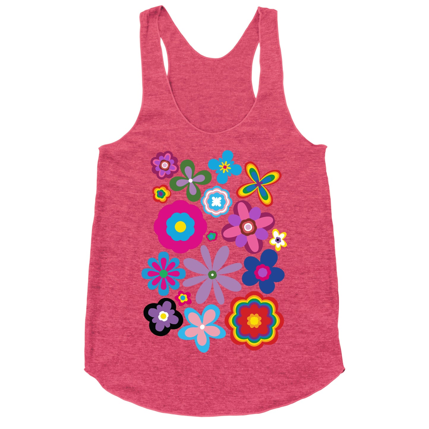 Hippie Pride Flower Pattern Racerback Tank