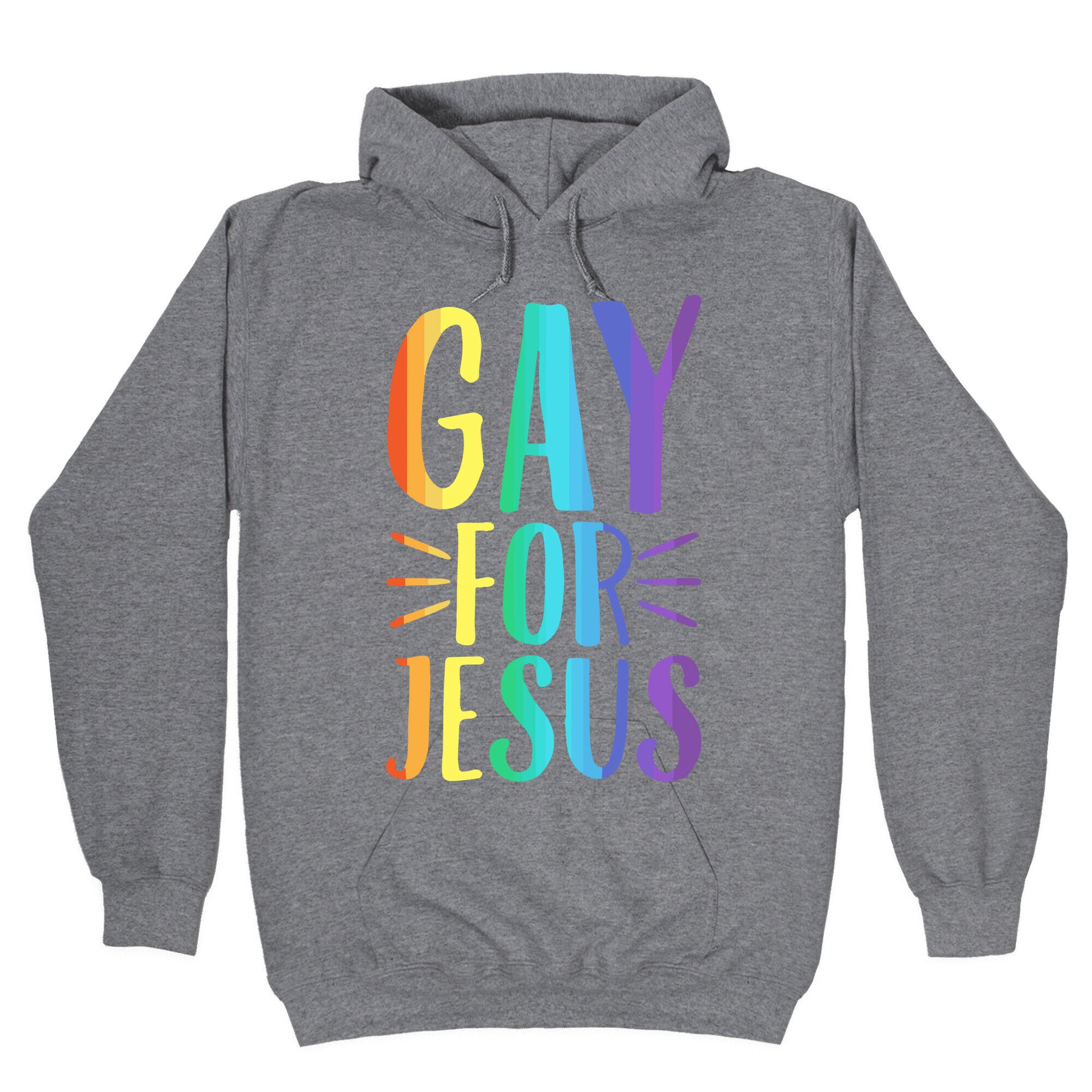 Gay For Jesus White Print Hoodie