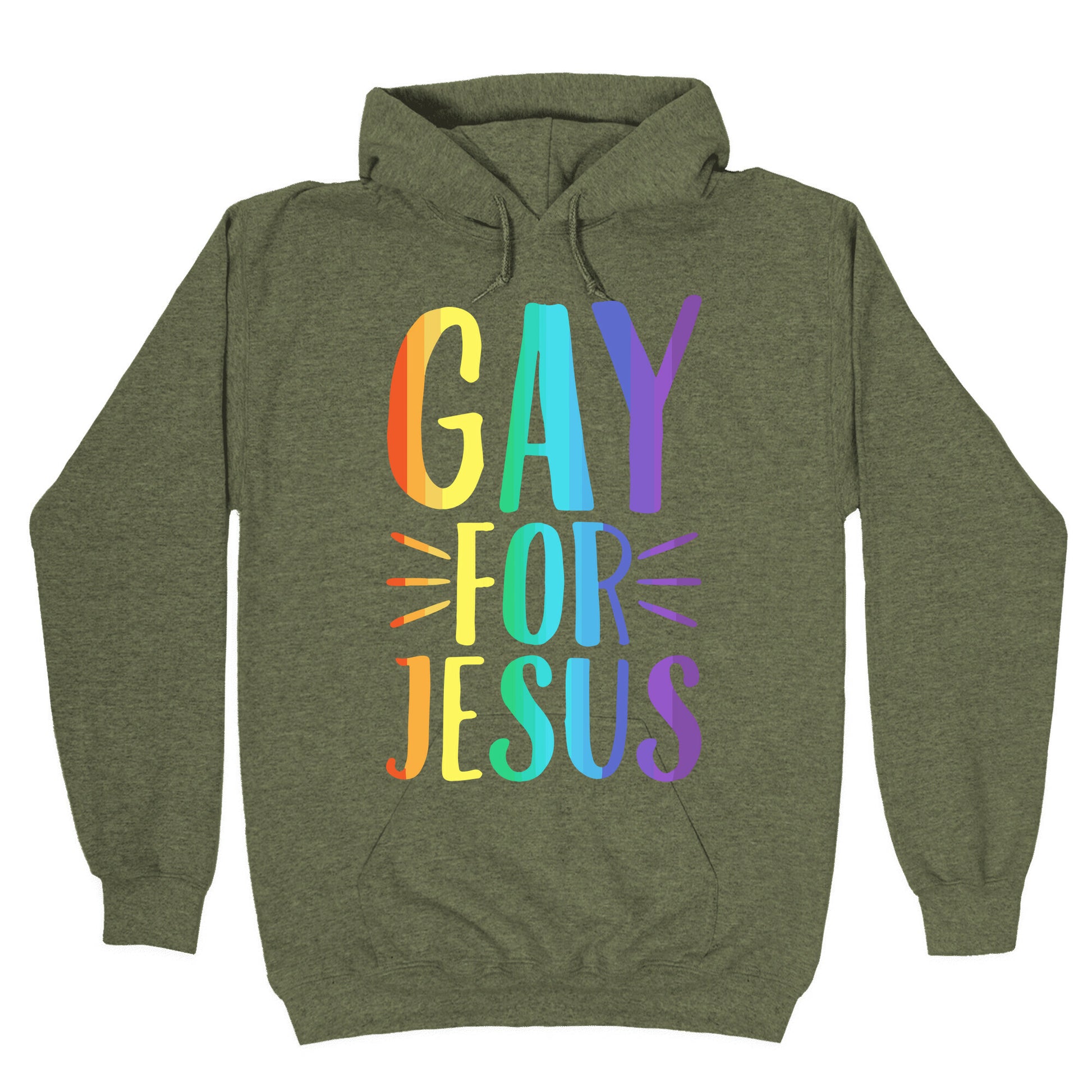 Gay For Jesus White Print Hoodie