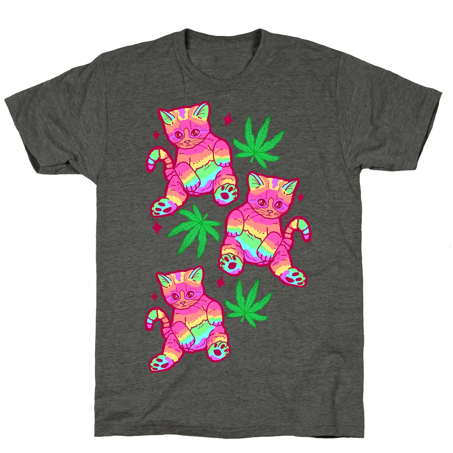 Rainbow Weed Kitty Unisex Triblend Tee