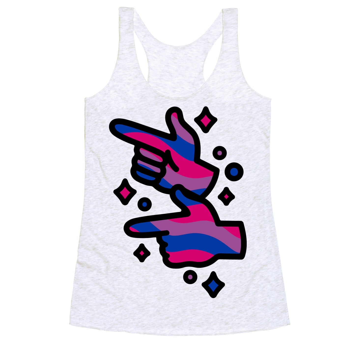 Bisexual Pride Finger Guns Racerback Tank