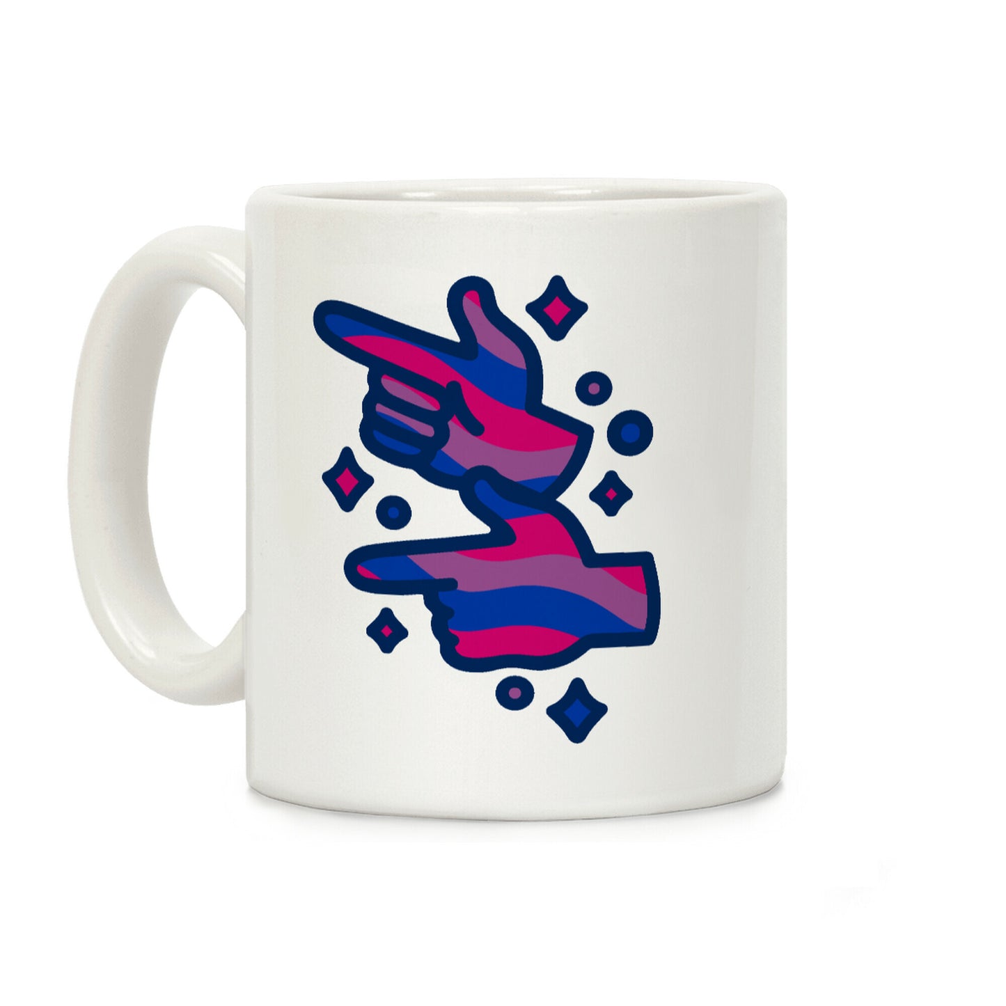 Bisexual Pride Finger Guns Coffee Mug