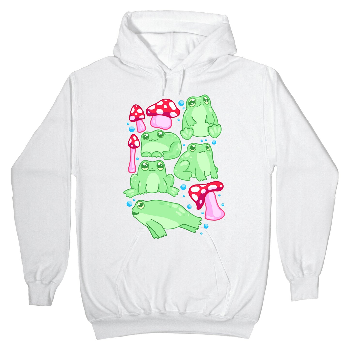 Frogs and Fungus Pattern Hoodie