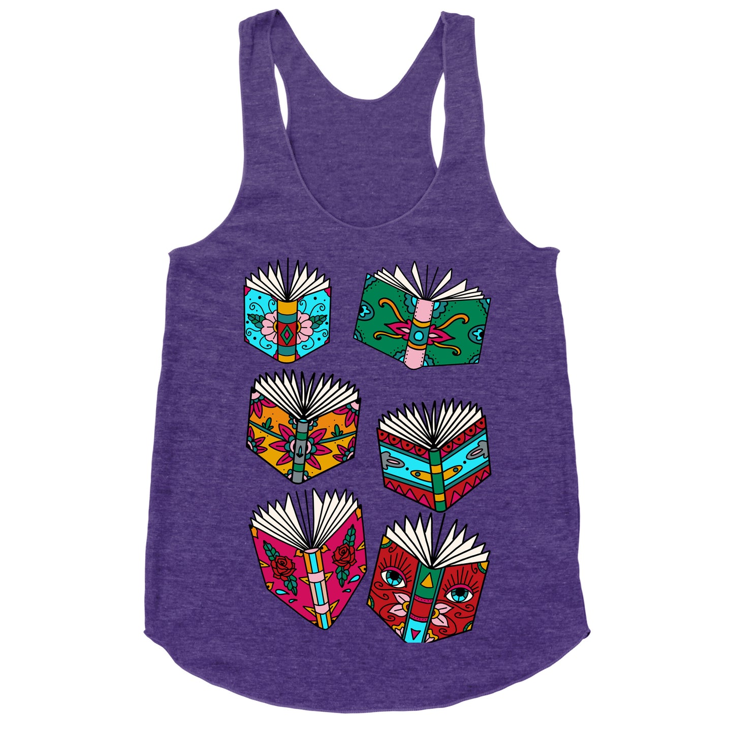 Punk Book Tattoo Pattern Racerback Tank