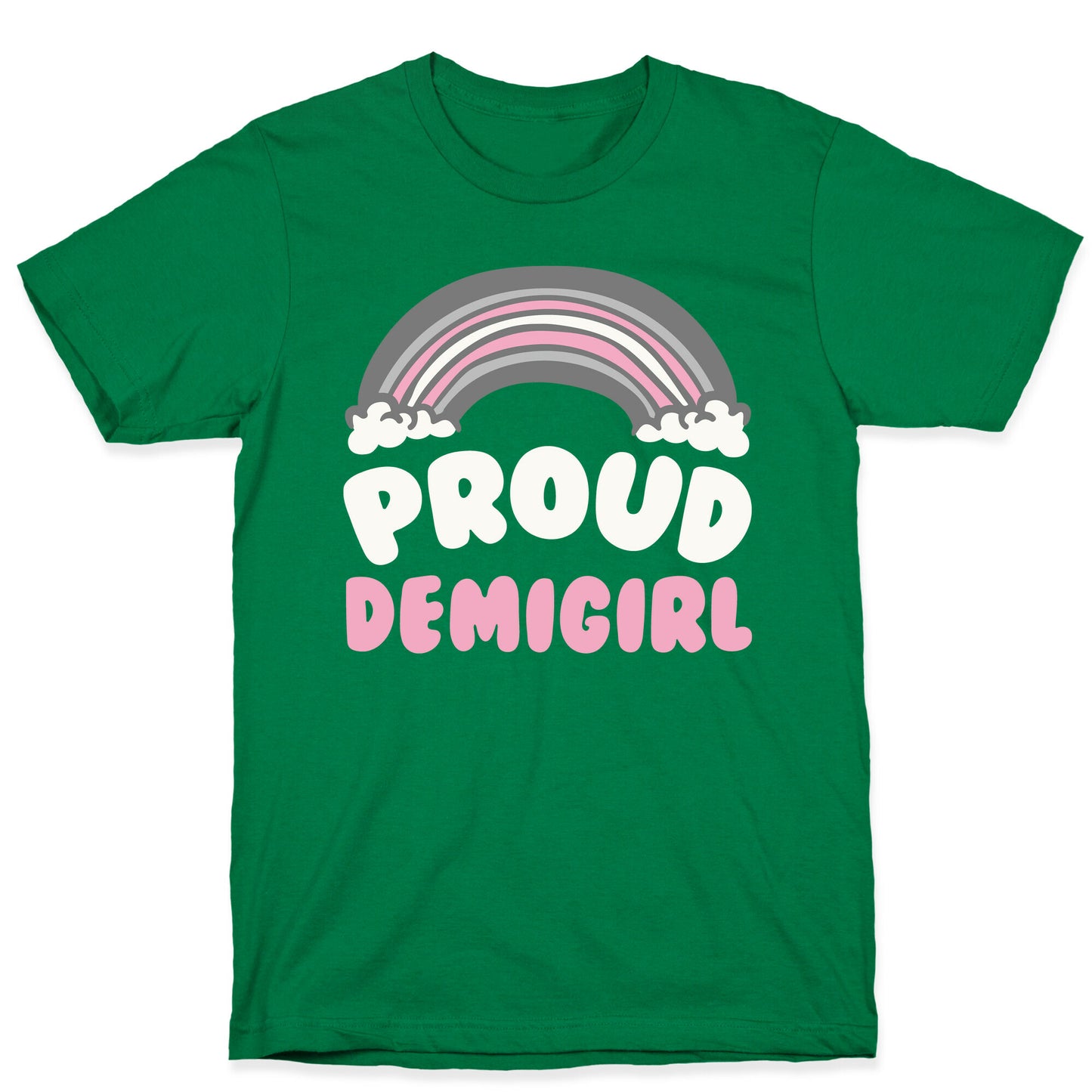 Proud Demigirl White Print T-Shirt