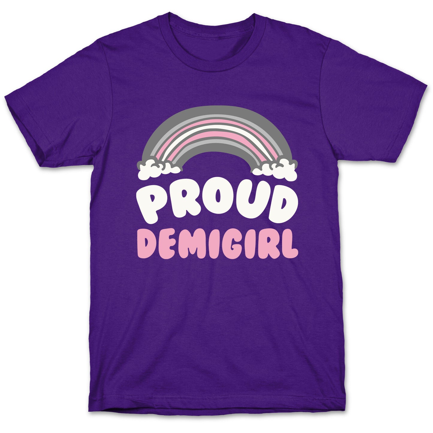 Proud Demigirl White Print T-Shirt