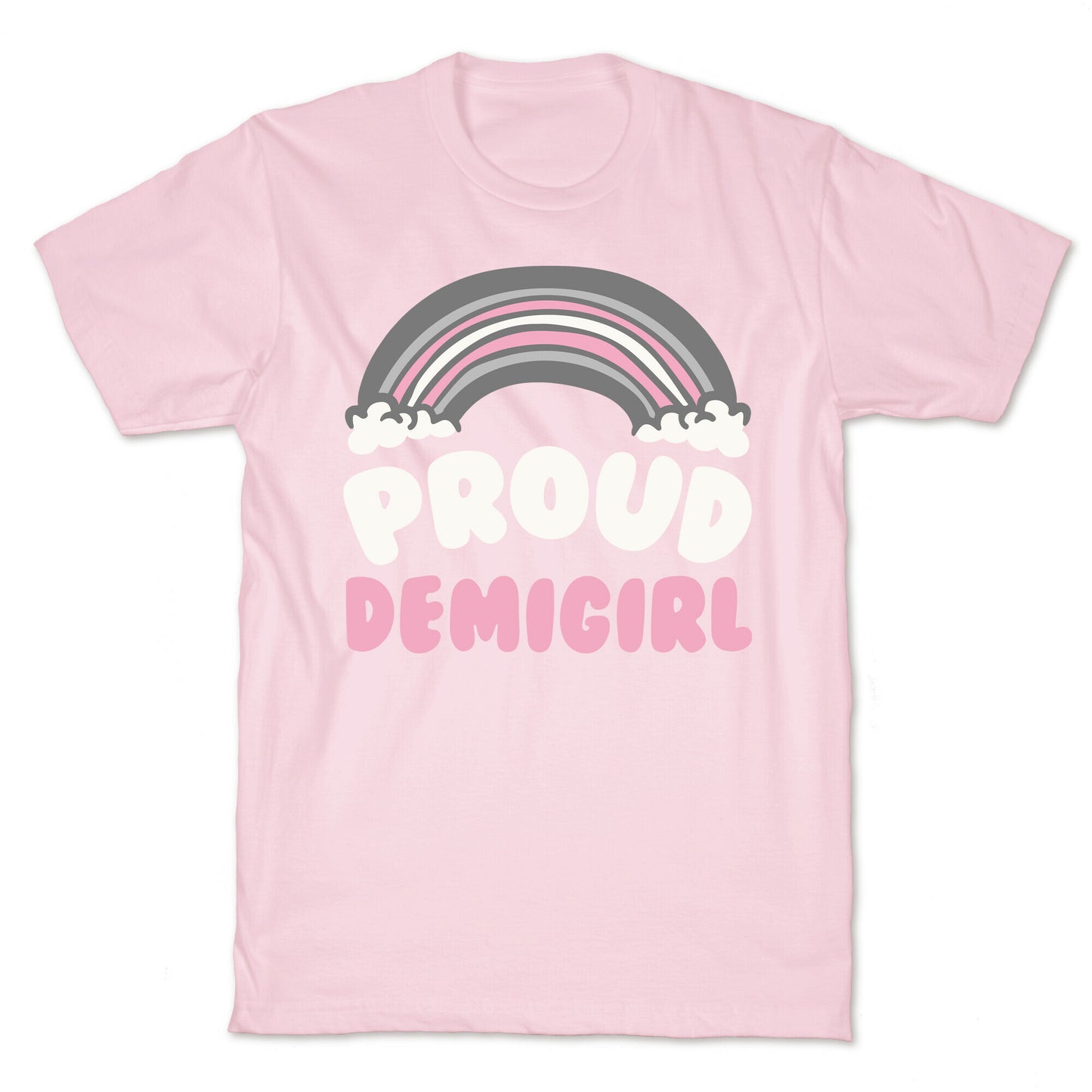 Proud Demigirl White Print T-Shirt