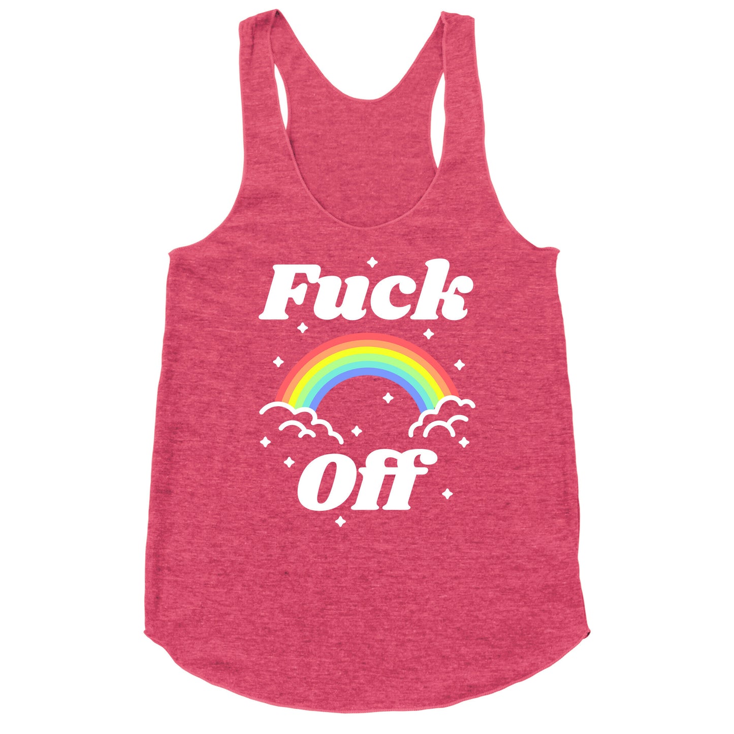 Fuck Off Rainbow Racerback Tank