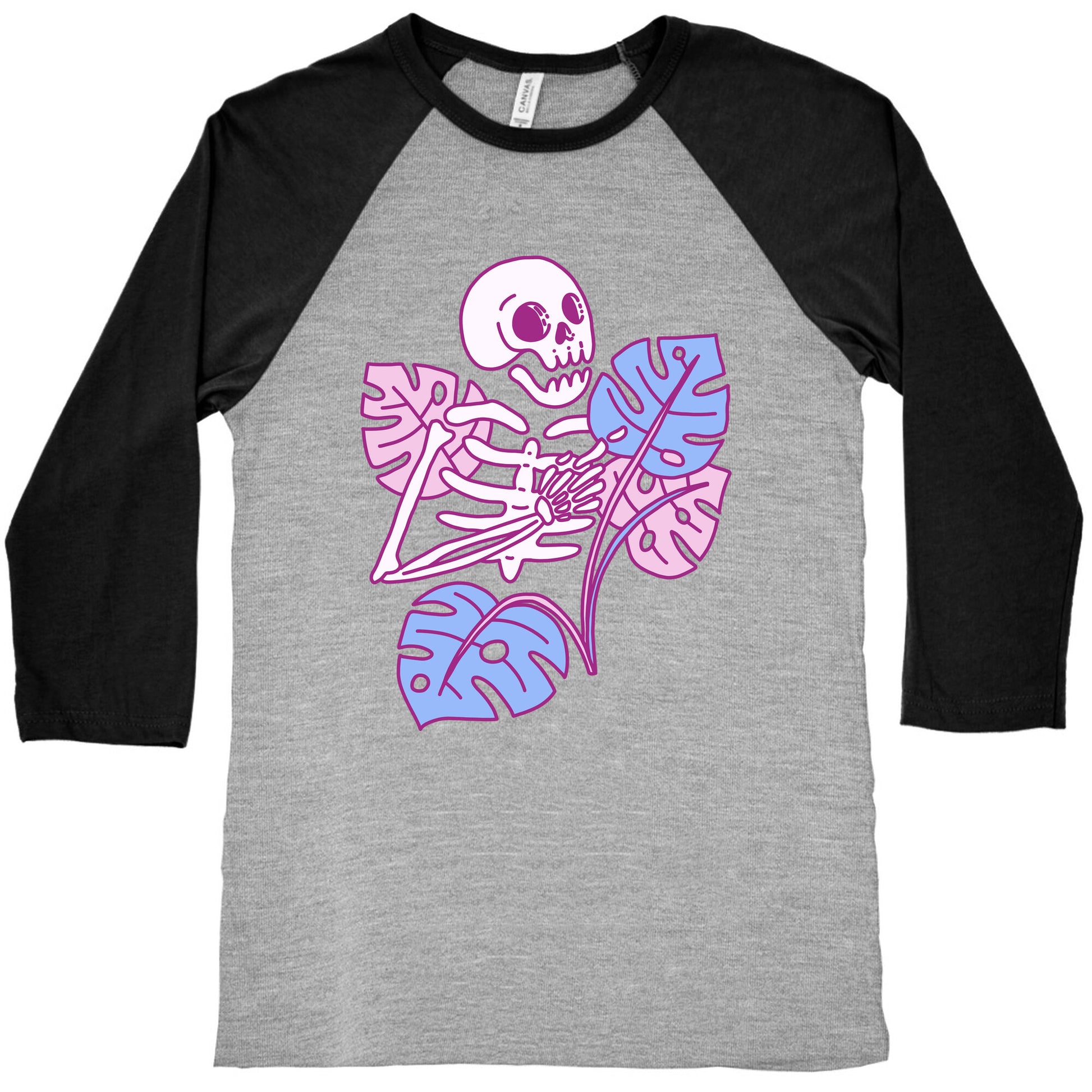Monstera Skeleton Baseball Tee