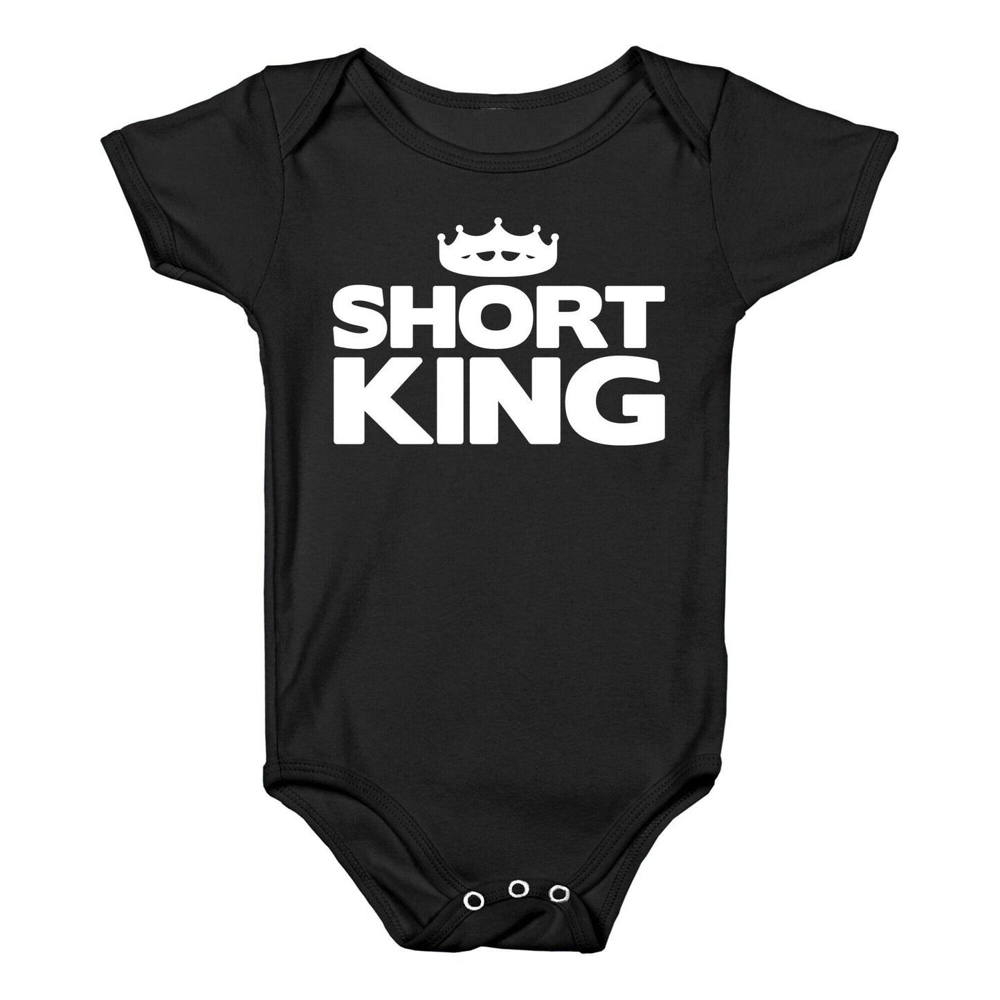 Short King White Print Baby One Piece