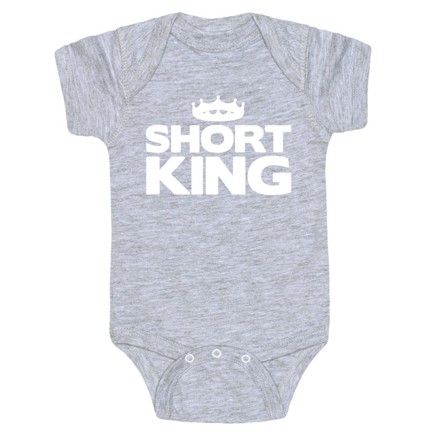 Short King White Print Baby One Piece