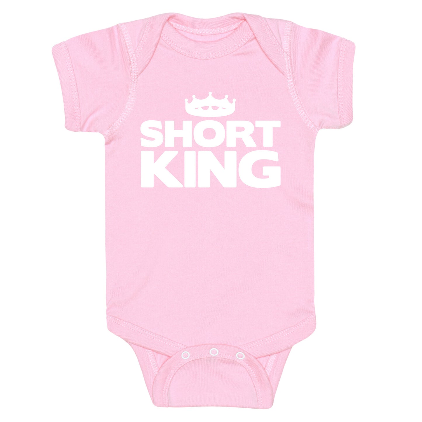 Short King White Print Baby One Piece