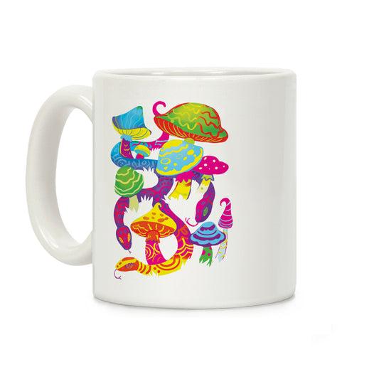 Psychadellic Snake Among Mushrooms Coffee Mug