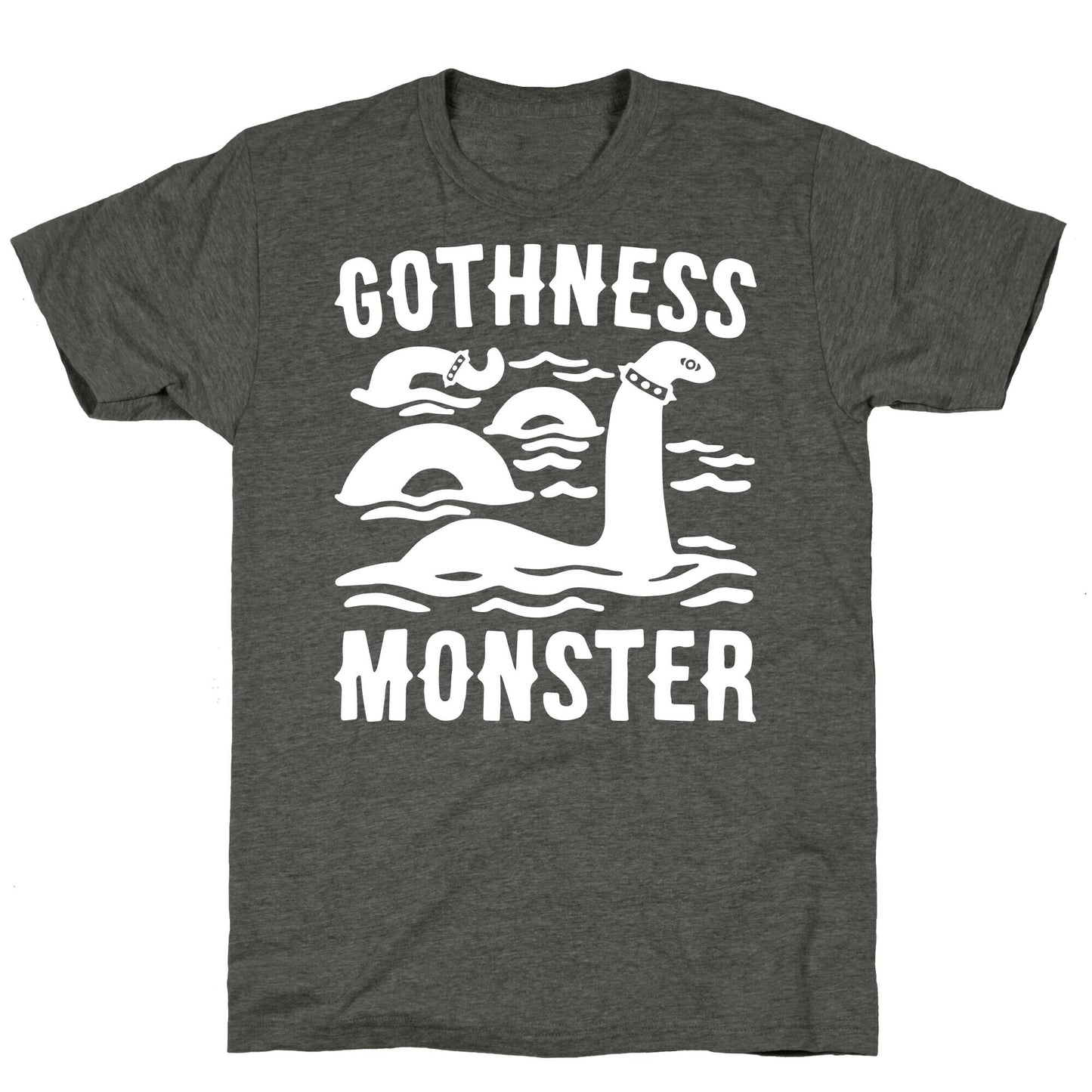 Gothness Monster Parody White Print Unisex Triblend Tee