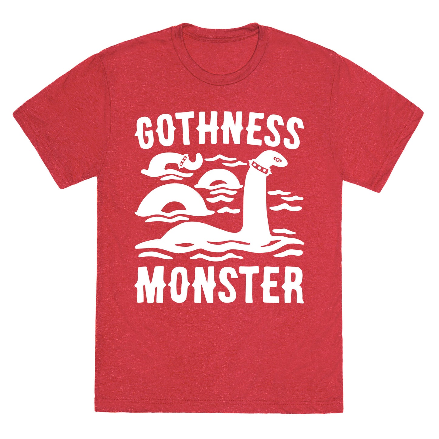 Gothness Monster Parody White Print Unisex Triblend Tee