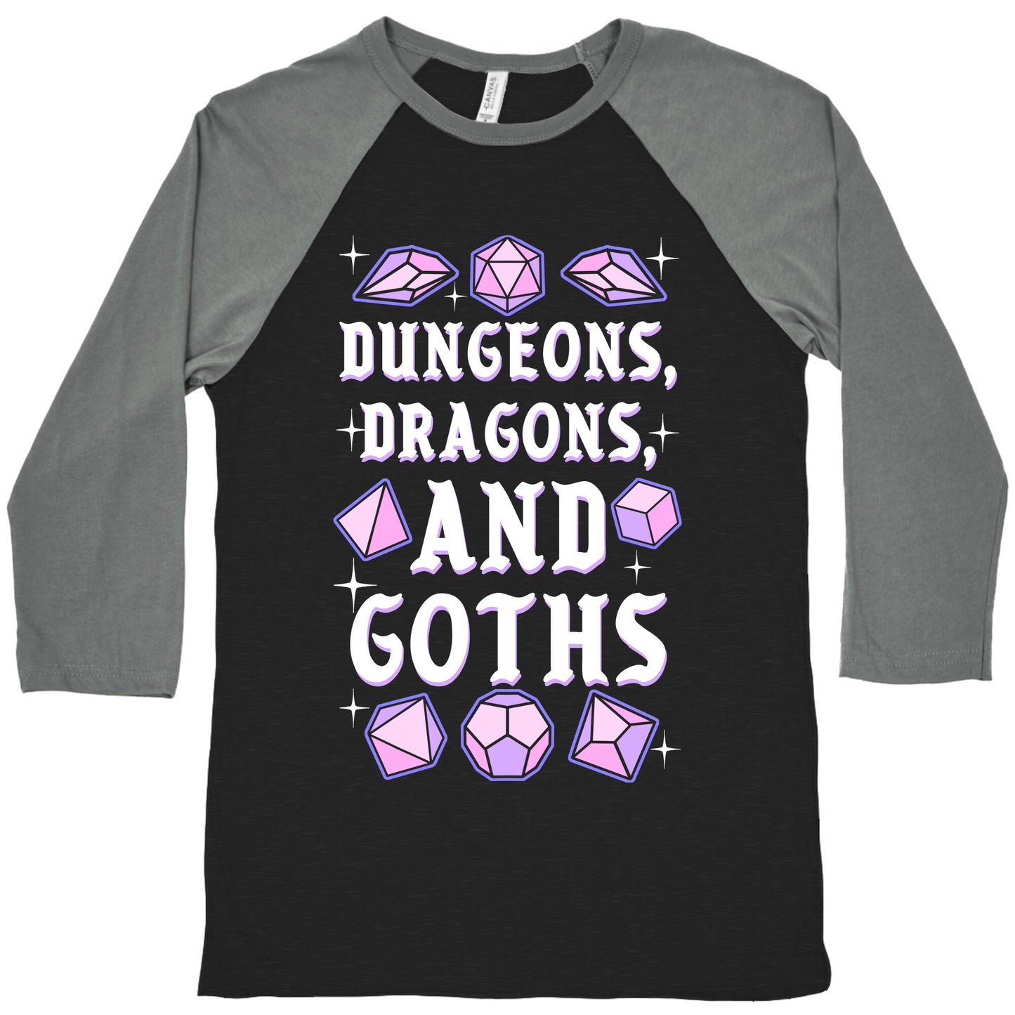 Dungeons, Dragons, And Goths Baseball Tee