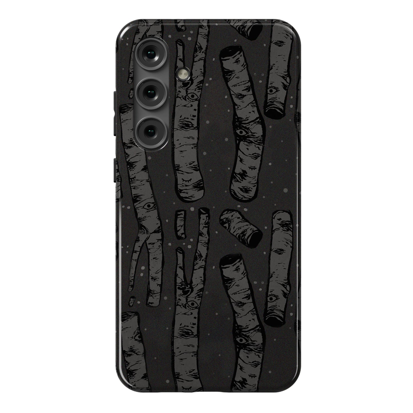 Birch Trees in the Darkness Phone Case