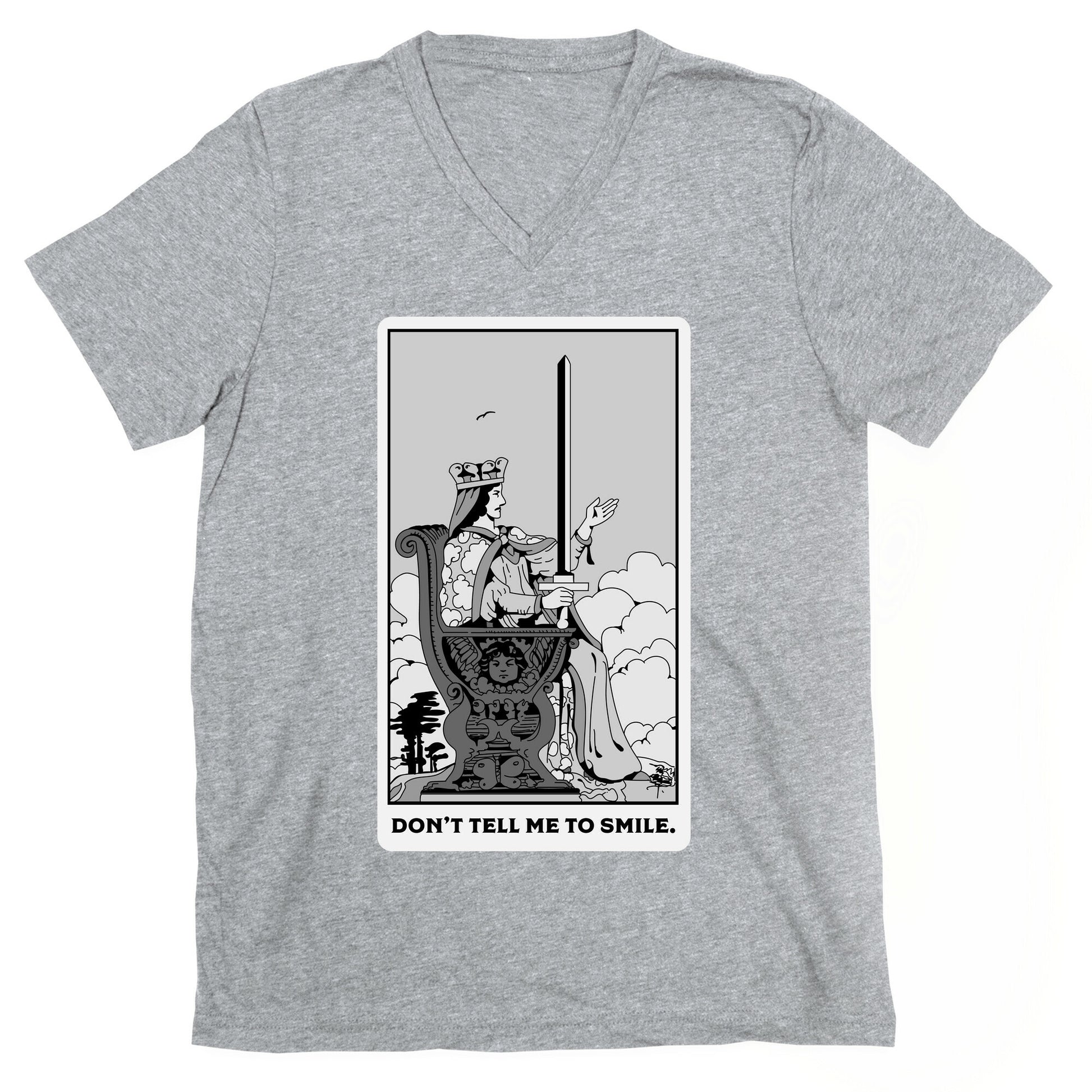 Don't Tell Me To Smile (Queen Of Swords Tarot) V-Neck