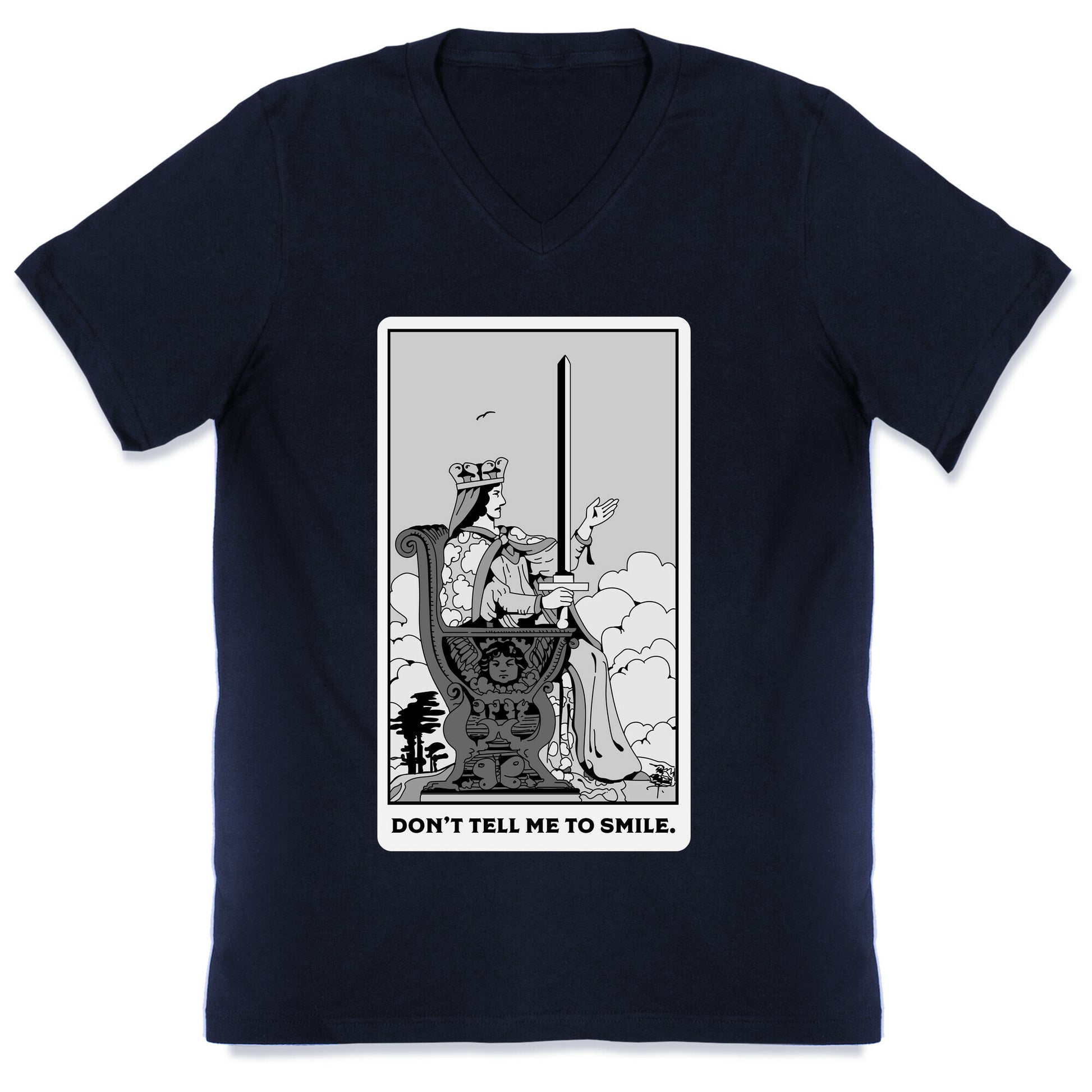 Don't Tell Me To Smile (Queen Of Swords Tarot) V-Neck