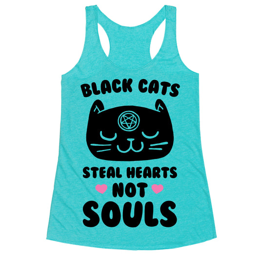 Black Cats Steal Hearts Not Souls Racerback Tank