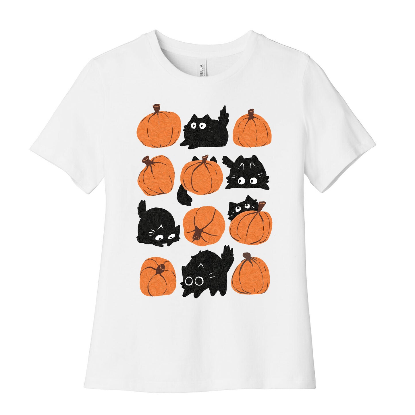 Pumpkin Cats Women's Cotton Tee