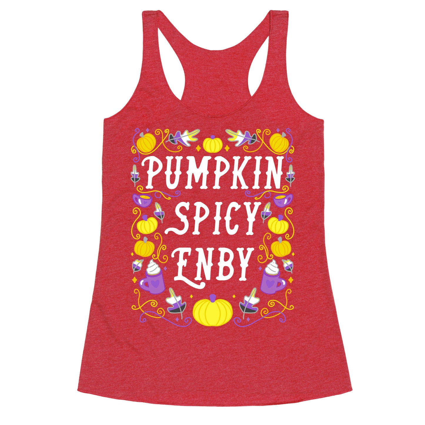Pumpkin Spicy Enby Racerback Tank
