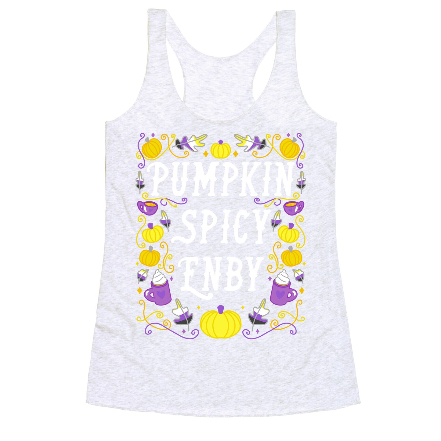 Pumpkin Spicy Enby Racerback Tank