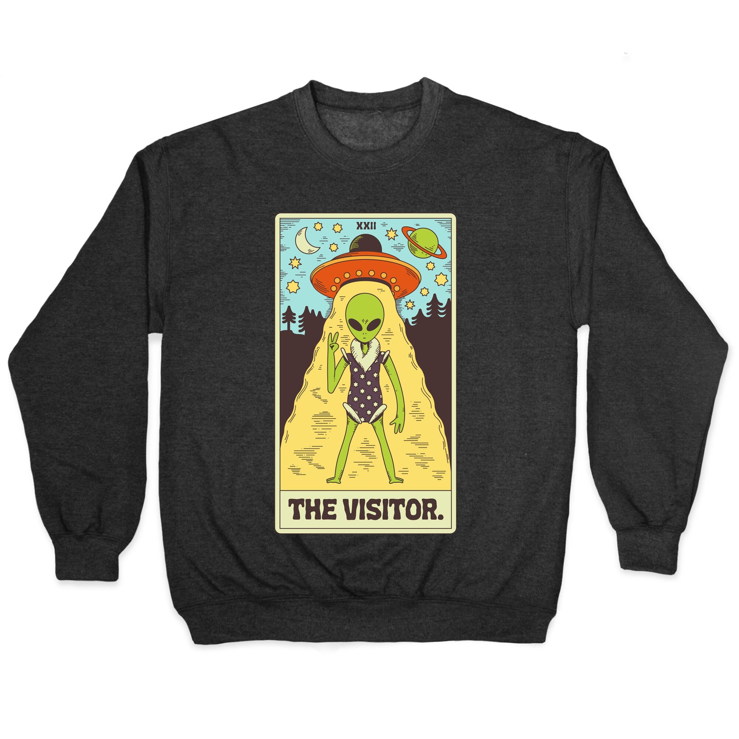 The Visitor Alien Tarot Card Crewneck Sweatshirt