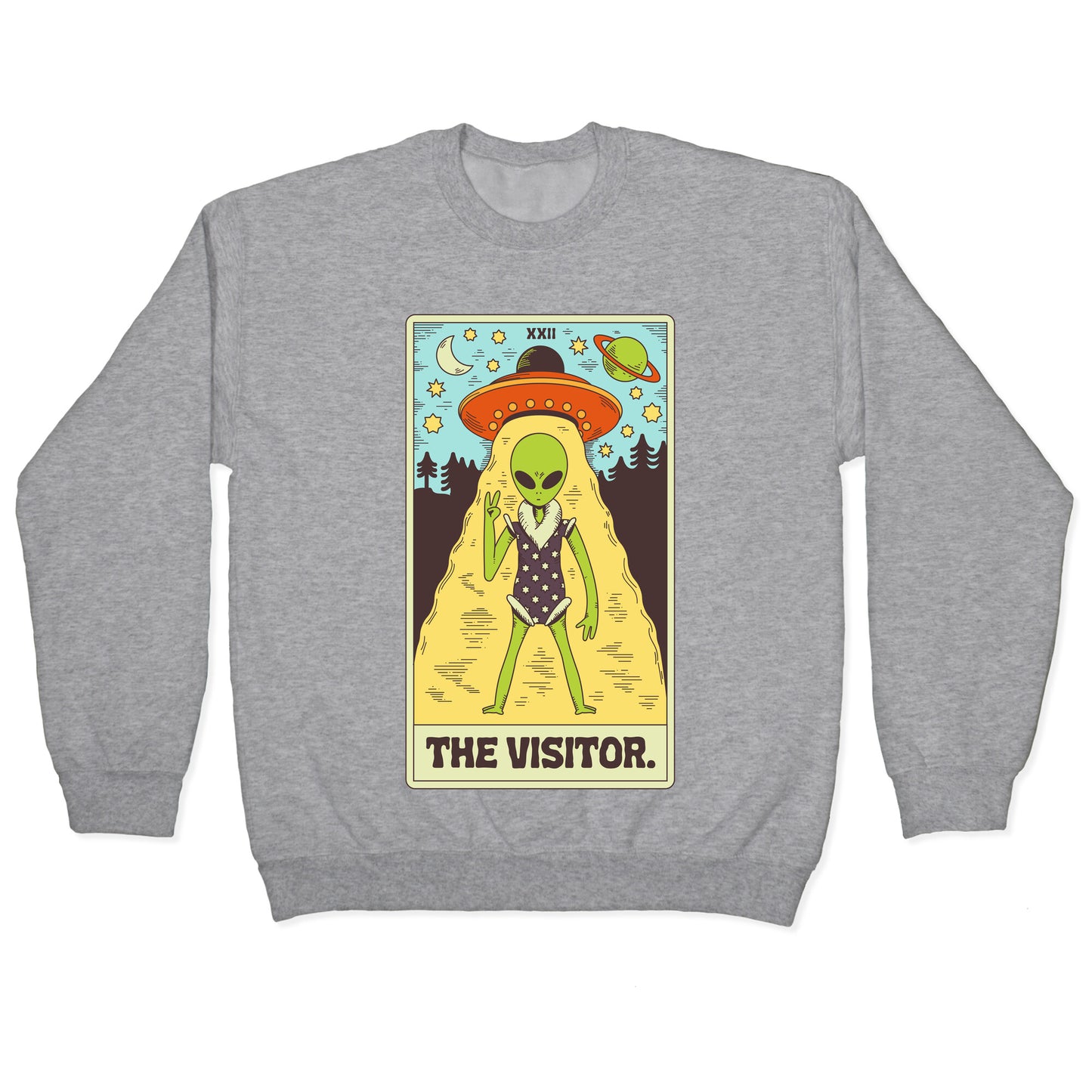 The Visitor Alien Tarot Card Crewneck Sweatshirt
